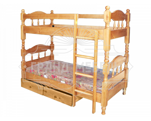 Кровать детская двухъярусная с ящиками